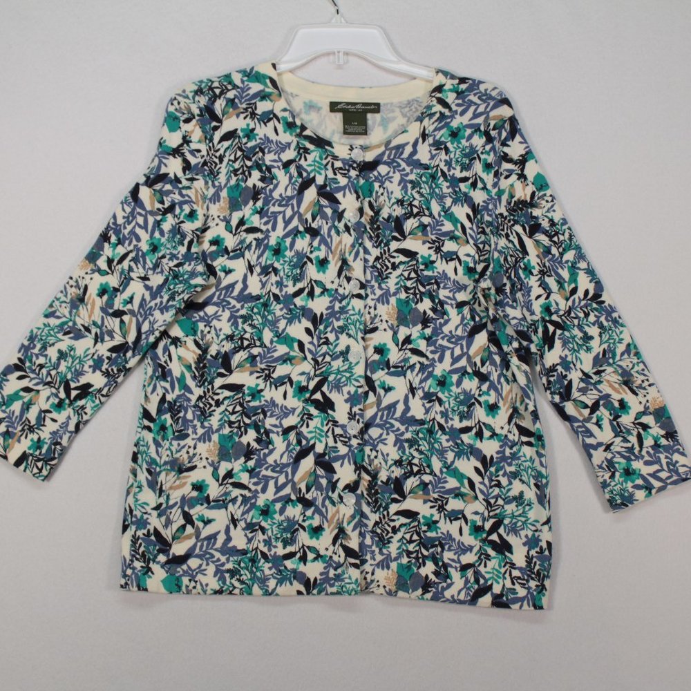 Eddie Bauer Shirt Women's Large Long Sleeve Floral